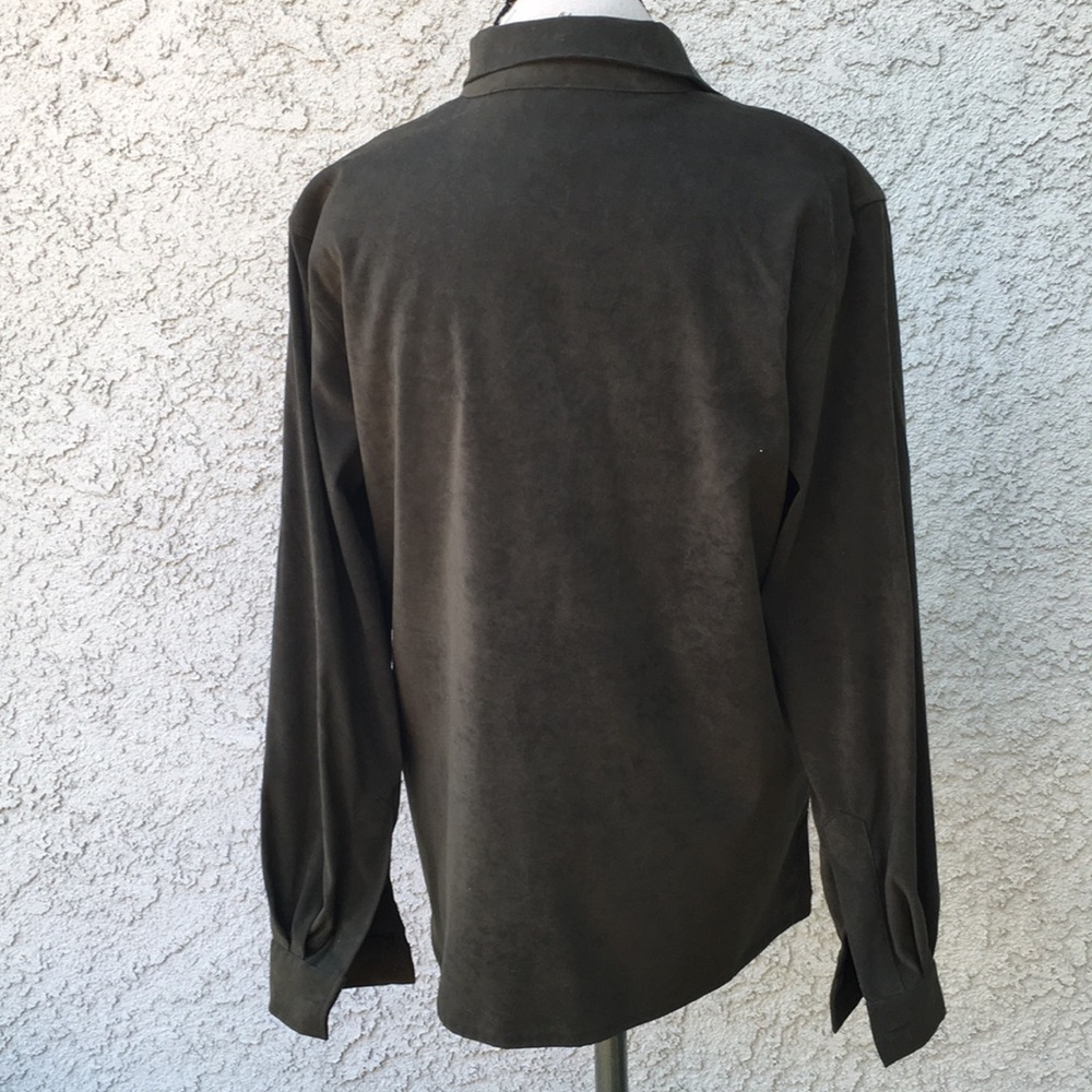 Anne Carson Dark green long sleeve blouse - Picture 3 of 5